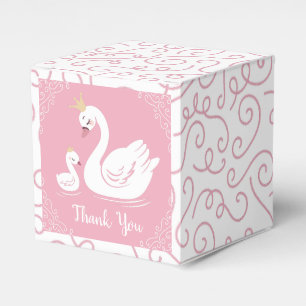 Swans Baby Showbird mit Crown Theme Pink Geschenkschachtel