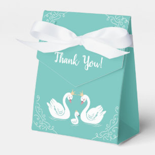 Swans Baby Shower Bird mit Crown Co-Ed Aquamarin Geschenkschachtel