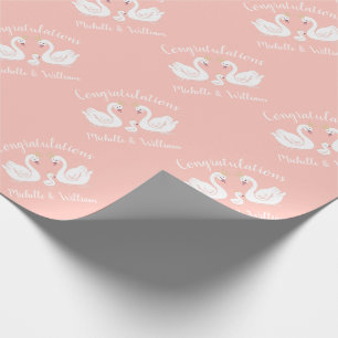 Swans Baby Shower Bird mit Crown Co-Ed Peach Geschenkpapier