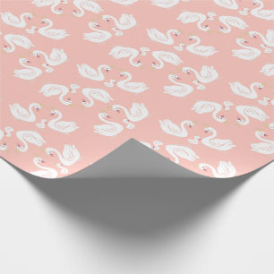 Swans Baby Shower Bird mit Crown Co-Ed Peach Geschenkpapier