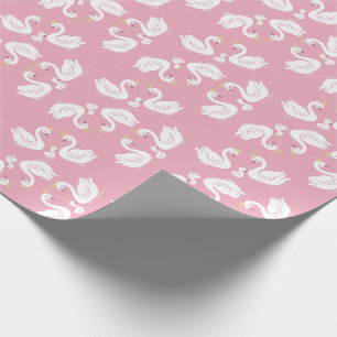 Swans Baby Shower Bird mit Crown Co-Ed Pink Geschenkpapier
