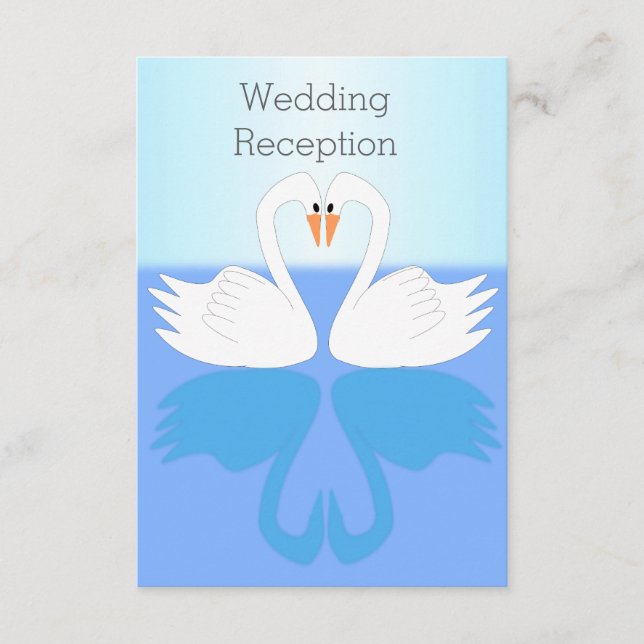 Swans Design Hochzeitsempfang Begleitkarte (Vorderseite)