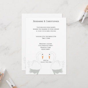 Swans Design Wedding Einladung