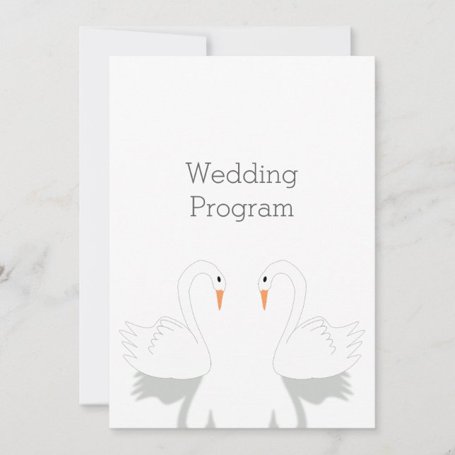 Swans Design Wedding Program (Vorderseite)