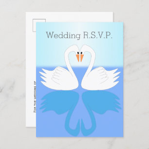 Swans Design Wedding RSVP Einladungspostkarte
