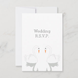 Swans Design Wedding RSVP Karte