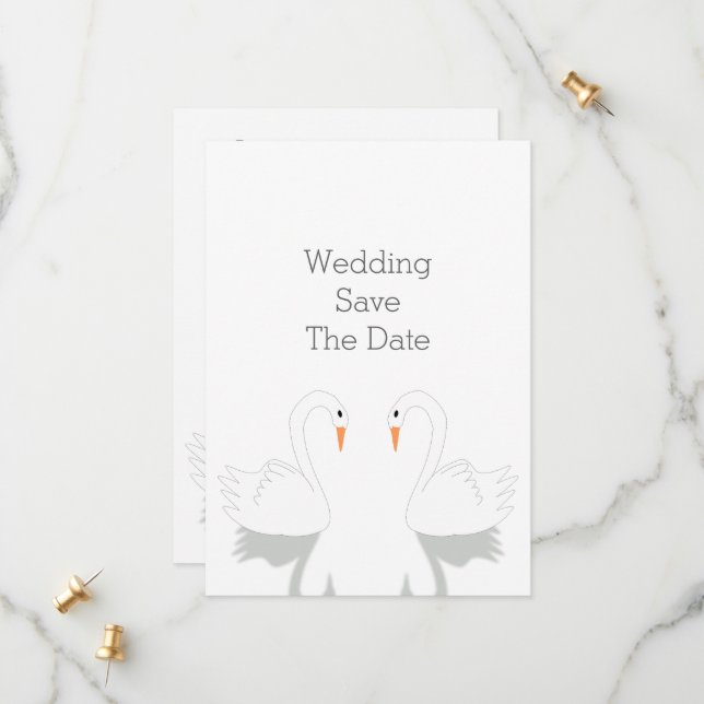 Swans Design Wedding Save The Date (Vorderseite/Rückseite Beispiel)