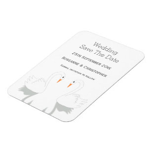 Swans Design Wedding speichert das Datum Magnet