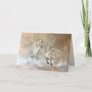 Swans - geklappte Grußkarte Dankeskarte