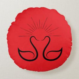 Swans Round Pillow Rundes Kissen