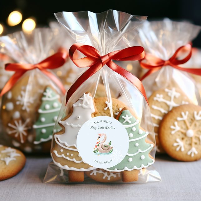 Swans Swimming | 12 Day of Christmas Holiday Runder Aufkleber (Von Creator hochgeladen)