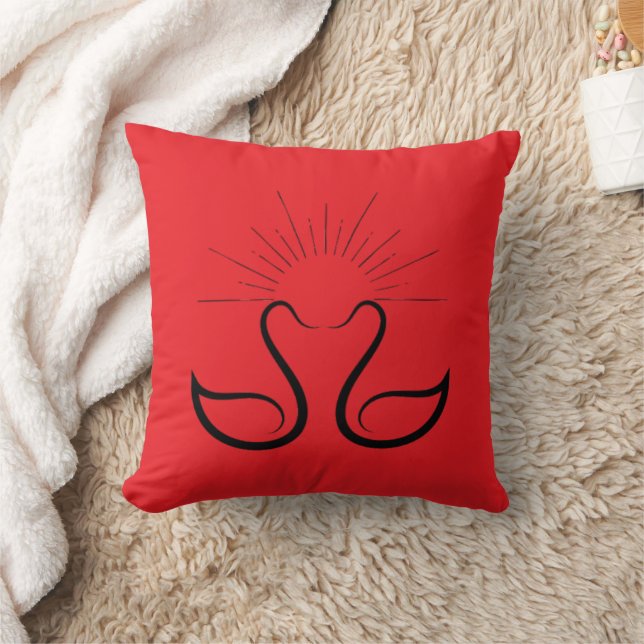 Swans Throw Pillow Kissen (Decke)