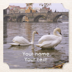 Swans und Karlsbrücke in Prag Untersetzer