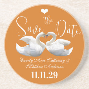 Swans Vintager Western Schriftart Save the Date Ge Untersetzer