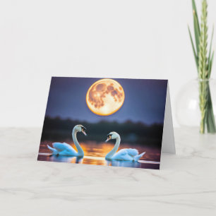 Swans zum Hochzeitstag Karte