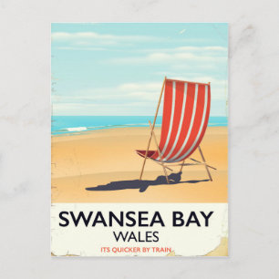 Swansea Bay Wales Strandposter Postkarte