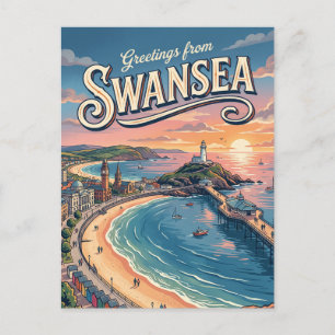 Swansea Vereinigtes Königreich Postkarte