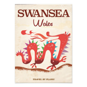 Swansea Wales Drachenposter Fotodruck