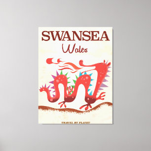 Swansea Wales Drachenposter Leinwanddruck