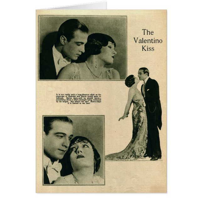 Swanson, Valentino 1922 Vintage Porträtkarte (Vorne)