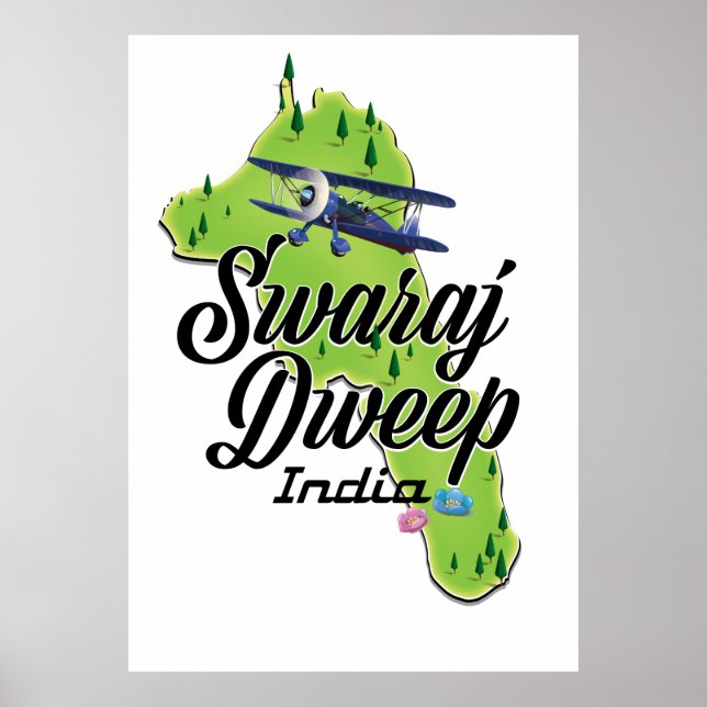 Swaraj Dweep India Map Poster (Vorne)