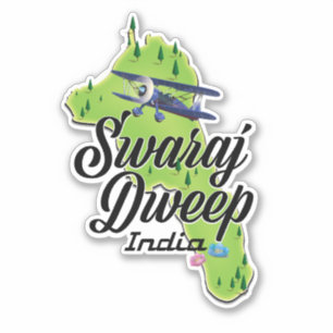 Swaraj Dweep Indien Karte Aufkleber