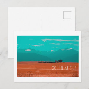 Swartland Fields Mountains Blick Südafrika ZA Postkarte