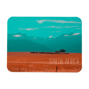 Swartland Fields Mountains View South Africa ZA Magnet