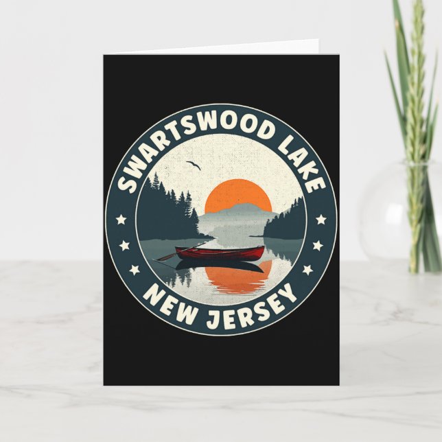 Swartswood Lake New Jersey Sonnenuntergang T-Shirt Karte (Vorderseite)