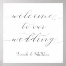 Swash Calligraphie Silver Willkommen bei unserer H