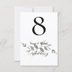 Swash-Schrift Kalligrafie Hochzeit Tischnummernkar Einladung