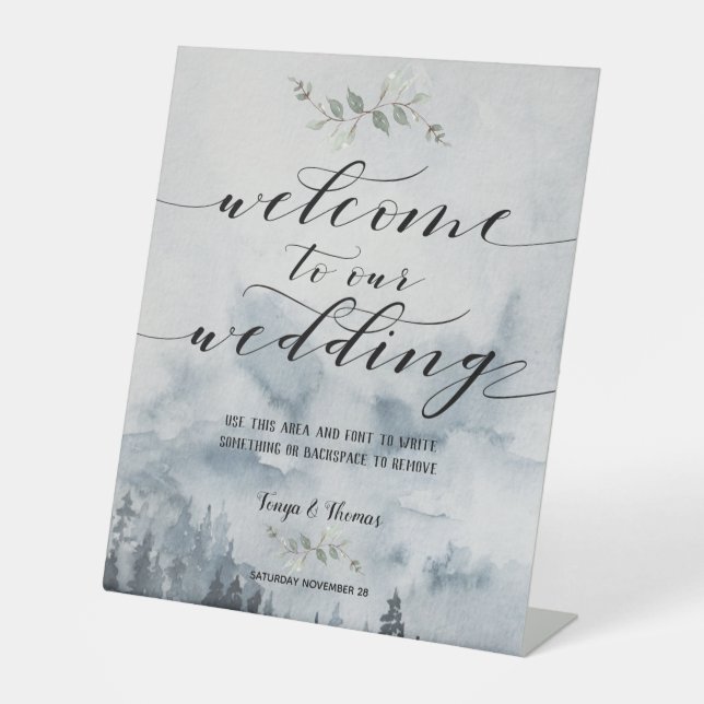 Swash Schriftart Calligraphy Misty Winter Scene We Sockelschild (Vorderseite)