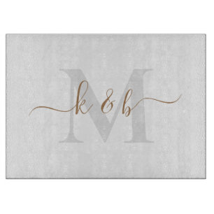 Swash-Script für Gold und Grau  Schneidebrett