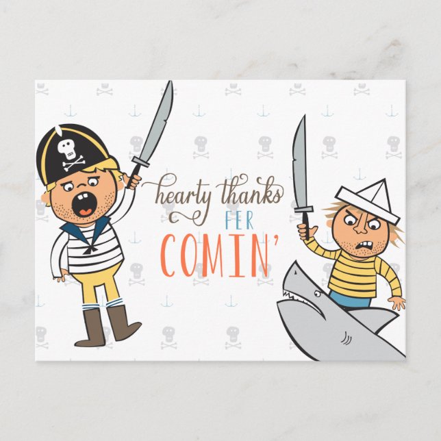 Swashbuckler Vielen Dank Postcard Postkarte (Vorderseite)