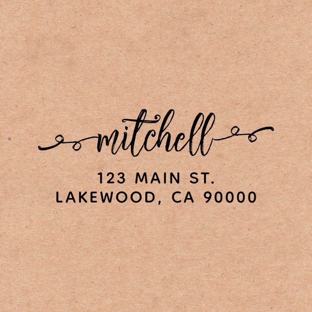 Swashe Script Niedliche Rücksendeadresse Permastempel (Von Creator hochgeladen)