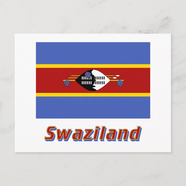 Swasiflag mit Name Postkarte (Vorderseite)