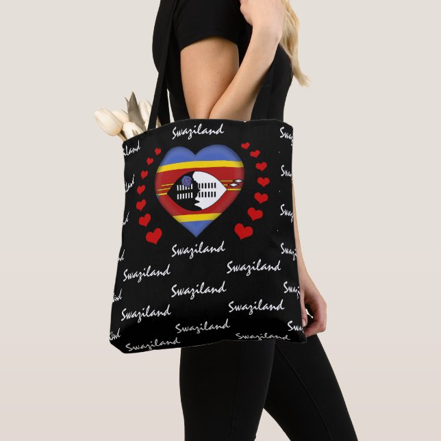 Swasiland Flag & Herz, Flaggenmode /Sport (Von Nahem)