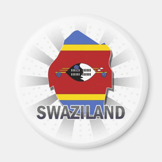 Swasiland Flag Map 2.0 Magnet (Vorne)
