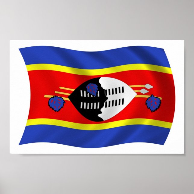 Swasiland Flag Poster Print (Vorne)