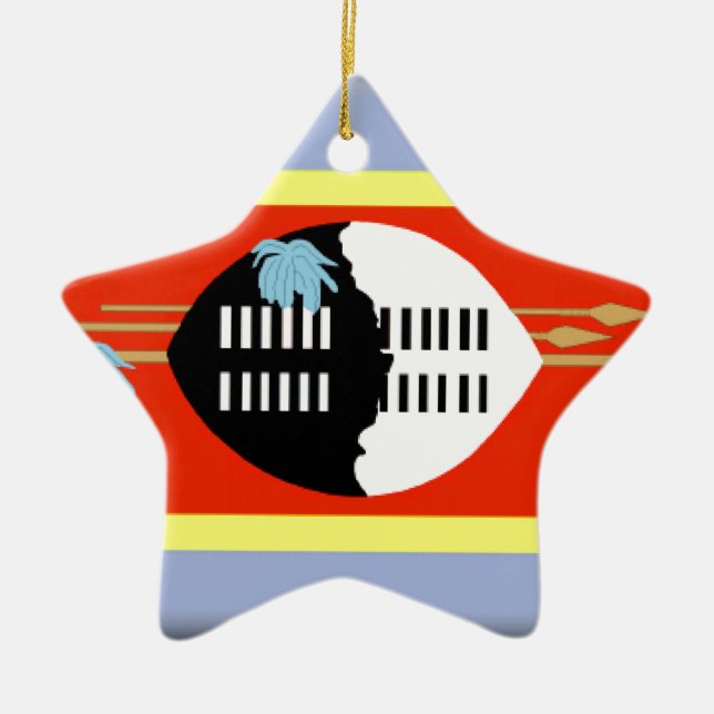 Swasiland-Flagge Keramik Ornament (Vorne)