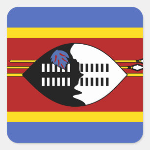 Swasiland-Flagge Quadratischer Aufkleber