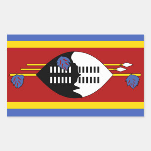 Swasiland-Flagge Rechteckiger Aufkleber