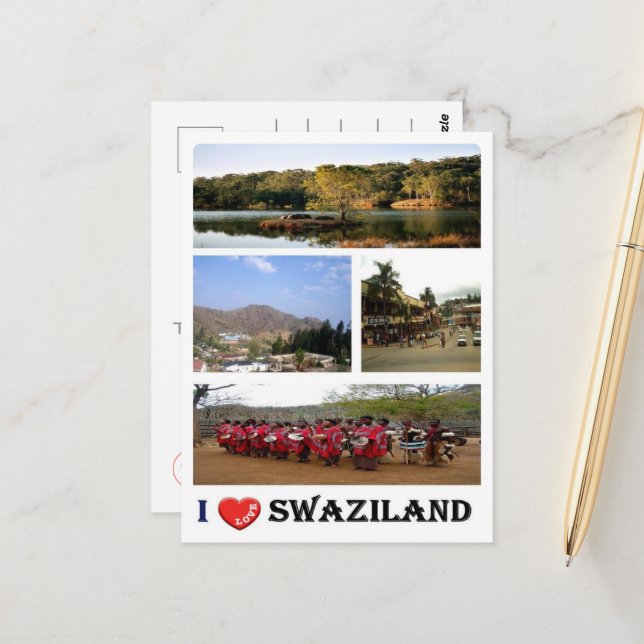 Swasiland - I Liebe - Postkarte (Vorderseite/Rückseite Beispiel)