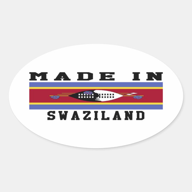 Swasiland in Designs Ovaler Aufkleber (Vorderseite)