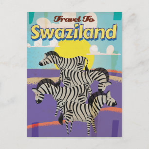 Swasiland-Reiseplakat im Vintage-Stil Postkarte