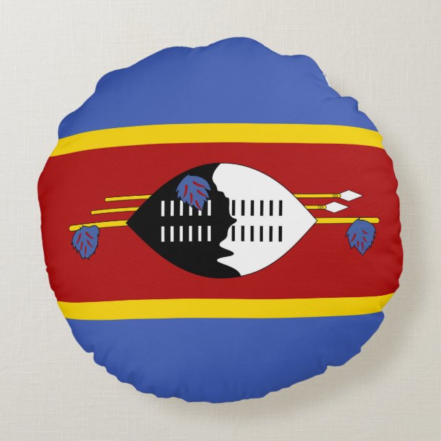 Swasiland Rundes Kissen (Rückseite)