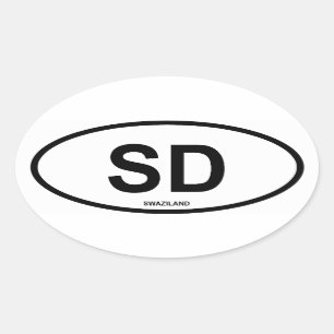 Swasiland "SD" Ovaler Aufkleber