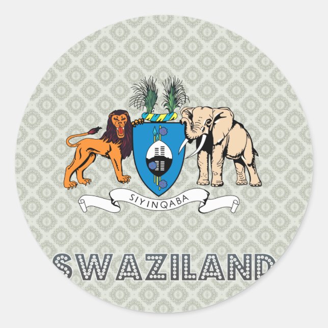 Swasiland-Wappen Runder Aufkleber (Vorderseite)