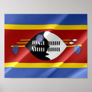 Swasiland - Waving Flag - Poster