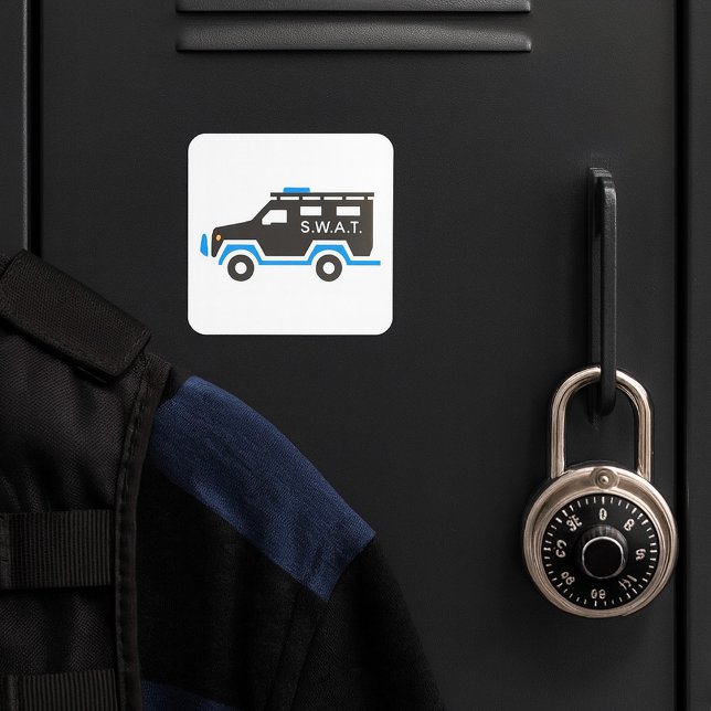 SWAT Car Quadratischer Aufkleber (Von Creator hochgeladen)